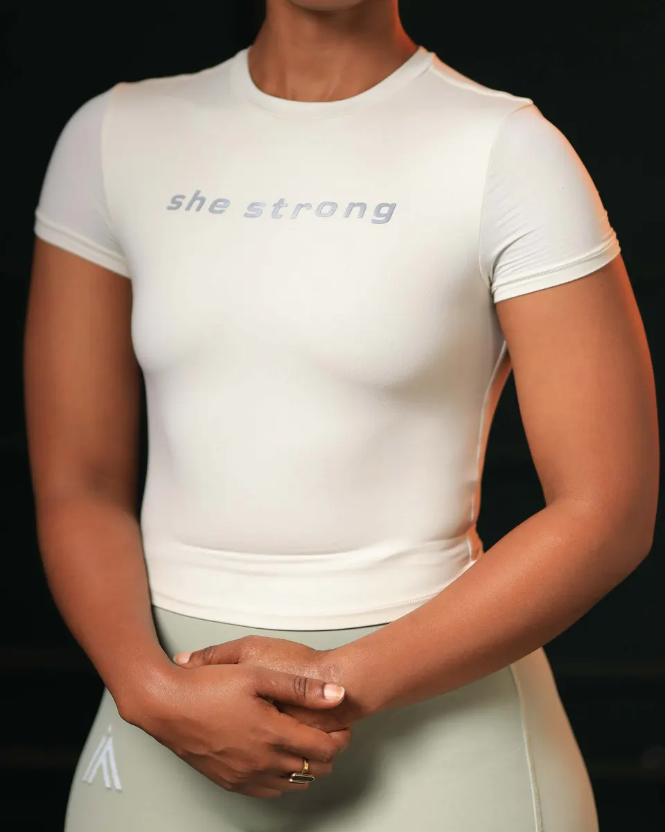 The She Strong Community Tee in White